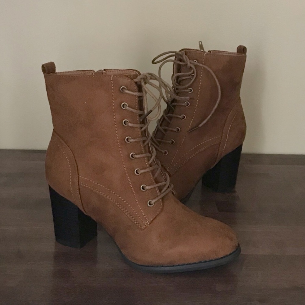 Brown Lace Up Boots - Picture 2 of 5